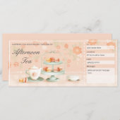 編集可能アフタヌーンティーギフト証明書テンプレート 招待状 (正面/裏面)
