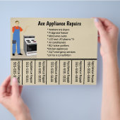 編集可能アプライアンスによる電話番号の修復 チラシ (手)