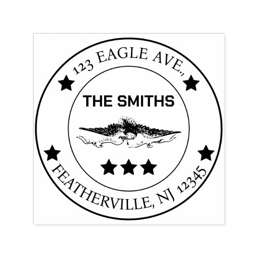 編集可能アメリカンイーグル愛国的差出人住所 セルフインキングスタンプ (デザイン)