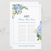 編集可能アルファベットベビーアイテム赤ちゃんシャワーゲーム (正面/裏面)