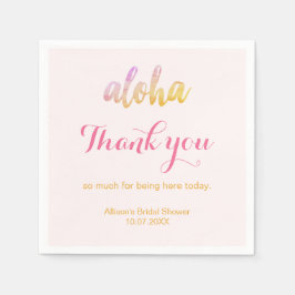 編集可能アロハトロピカルブライダルシャワー スタンダードカクテルナプキン