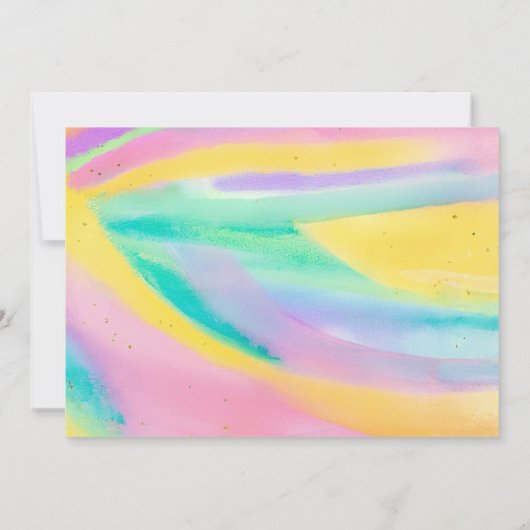 編集可能アート絵を描パーティーのパーティー誕生日写真 招待状 (裏面)