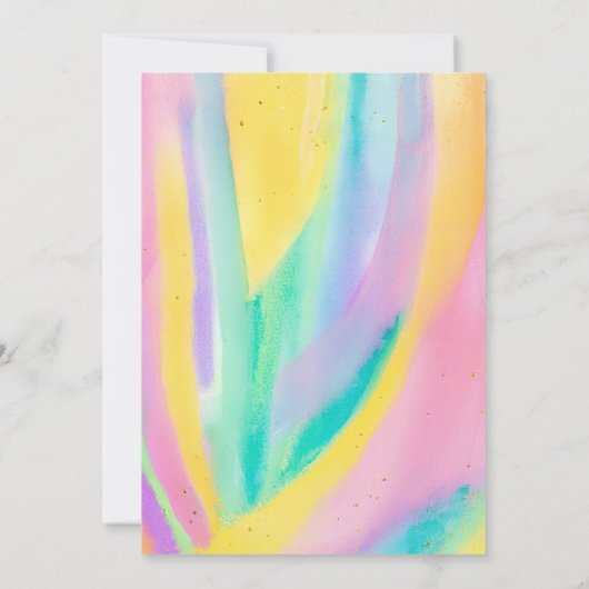 編集可能アート絵を描パーティーパーティー誕生日 招待状 (裏面)