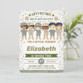 編集可能アーミー誕生日招待状 招待状 (スタンド正面)