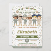 編集可能アーミー誕生日招待状 招待状 (正面)