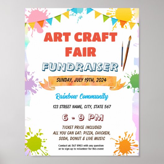 編集可能アー絵画トのイベント ポスター (正面)