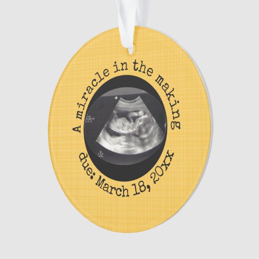 編集可能イエロー超音波の作り方の奇跡 オーナメント (正面)