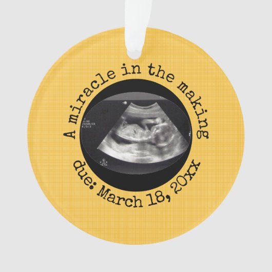 編集可能イエロー超音波の作り方の奇跡 オーナメント (正面)