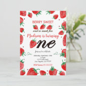 編集可能イチゴ招待状 招待状 (スタンド正面)