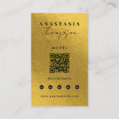 編集可能インフルエンサーのコンテンツ作成者金ゴールド 名刺 (裏面)