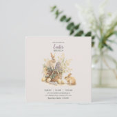 編集可能イースターバニー招待状 (スタンド正面)