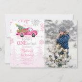 編集可能ウィンターワンダーランドフォト招待状 招待状 (正面)