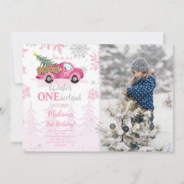 編集可能ウィンターワンダーランドフォト招待状 招待状