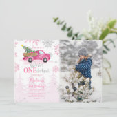 編集可能ウィンターワンダーランドフォト招待状 招待状 (スタンド正面)