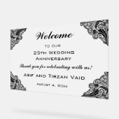 編集可能ウェルカムブラックフレームアクリル記号 アクリルサイン (傾斜)