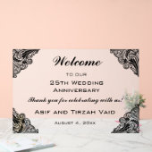 編集可能ウェルカムブラックフレームアクリル記号 アクリルサイン (ウェディング)