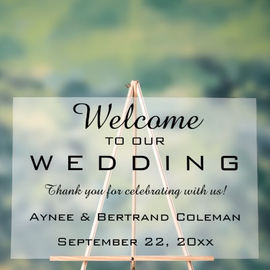 編集可能ウェルカム アクリルサイン (ニュートラル)