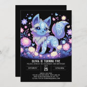 編集可能ウルフデジタル誕生日 招待状 (正面/裏面)