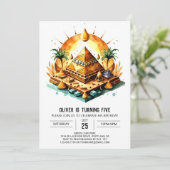 編集可能エジプトオンラインピラミッド誕生日 招待状 (スタンド正面)