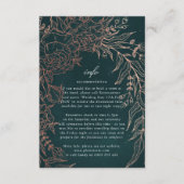 編集可能エメラルドフラワーリース銅箔結婚ズ エンクロージャーカード (正面)