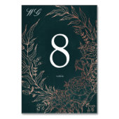 編集可能エメラルドフラワーリース銅箔結婚ズ テーブルナンバー (裏面)