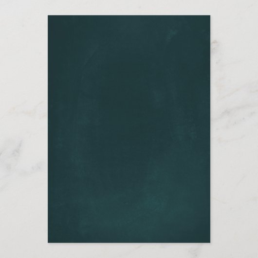 編集可能エメラルドフラワーリース銅箔結婚ズ 招待状 (裏面)