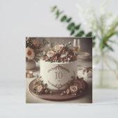 編集可能エレガントな結婚アニバーサリーケーキ 招待状 (スタンド正面)