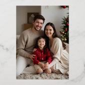 編集可能エレガントクリスマスカードテンプレート休日 箔シーズンカード (裏面)