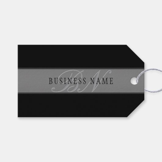 編集可能エレガントスクリプトビジネス名/その他の文字 ギフトタグ (正面(横))