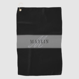 編集可能エレガントスクリプトビジネス名/その他の文字 ゴルフタオル