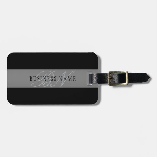 編集可能エレガントスクリプトビジネス名/その他の文字 ラゲッジタグ (正面横)