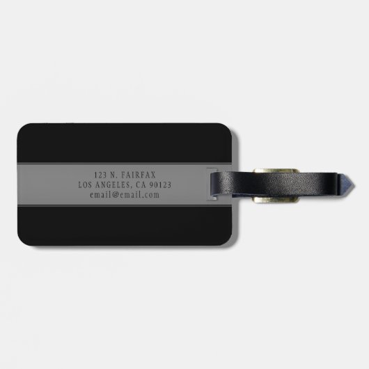 編集可能エレガントスクリプトビジネス名/その他の文字 ラゲッジタグ (裏面横)