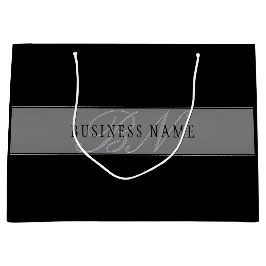 編集可能エレガントスクリプトビジネス名/その他の文字 ラージペーパーバッグ (正面)