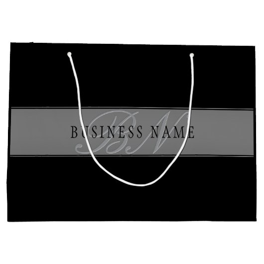 編集可能エレガントスクリプトビジネス名/その他の文字 ラージペーパーバッグ (裏面)