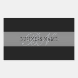 編集可能エレガントスクリプトビジネス名/その他の文字 長方形シール