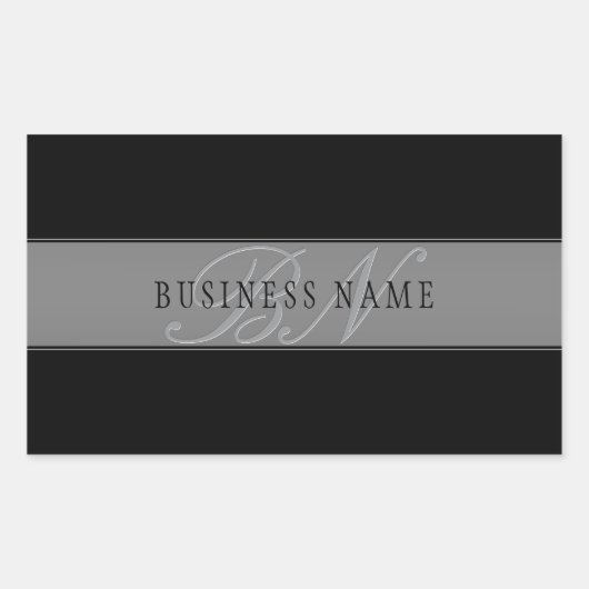 編集可能エレガントスクリプトビジネス名/その他の文字 長方形シール (正面)