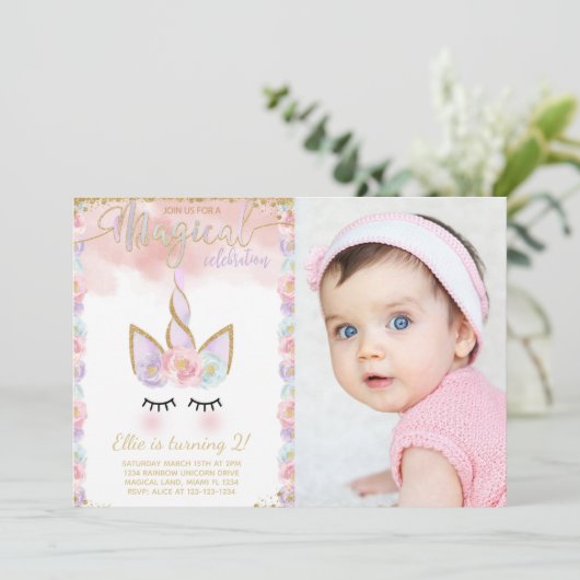 編集可能エレガントパーティー招待状 招待状 (スタンド正面)