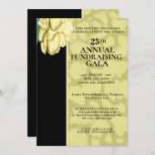 編集可能エレガントブラックと金ゴールドチャリティーイベントガラ 招待状 (正面/裏面)