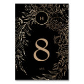 編集可能エレガントブラック金ゴールドカスタムリース結婚の テーブルナンバー (正面)