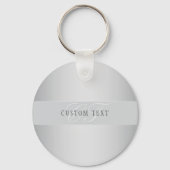 編集可能エレガントモノグラム書スクリプト | グレイ キーホルダー (正面)