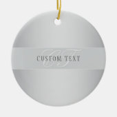編集可能エレガントモノグラム書スクリプト | グレイ セラミックオーナメント (正面)