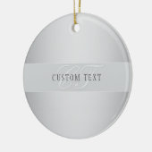 編集可能エレガントモノグラム書スクリプト | グレイ セラミックオーナメント (左)