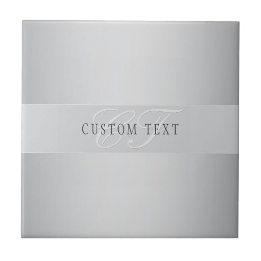 編集可能エレガントモノグラム書スクリプト | グレイ タイル (正面)