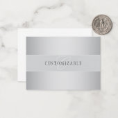 編集可能エレガントモノグラム書スクリプト | グレイ ノートカード (正面/裏面インサイチュ)