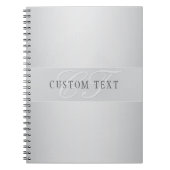 編集可能エレガントモノグラム書スクリプト | グレイ ノートブック (正面)