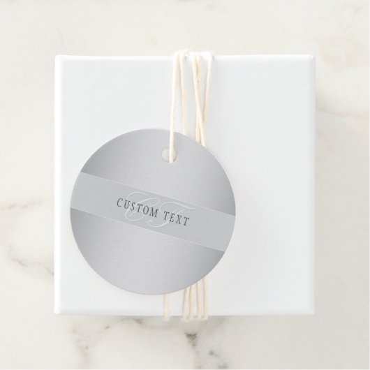 編集可能エレガントモノグラム書スクリプト | グレイ フェイバータグ (インサイチュ)