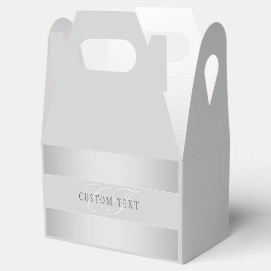 編集可能エレガントモノグラム書スクリプト | グレイ フェイバーボックス (オープン)