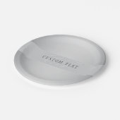 編集可能エレガントモノグラム書スクリプト | グレイ ペーパープレート (アングル)