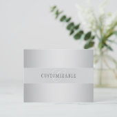 編集可能エレガントモノグラム書スクリプト | グレイ ポストカード (スタンド正面)