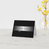 編集可能エレガントモノグラム書スクリプト | ブラック カード (黄色い花)